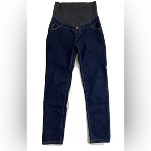 Thyme Maternity Jeans Pants Knit Stretch Band Skinny Jeans Womens Size XS Blue